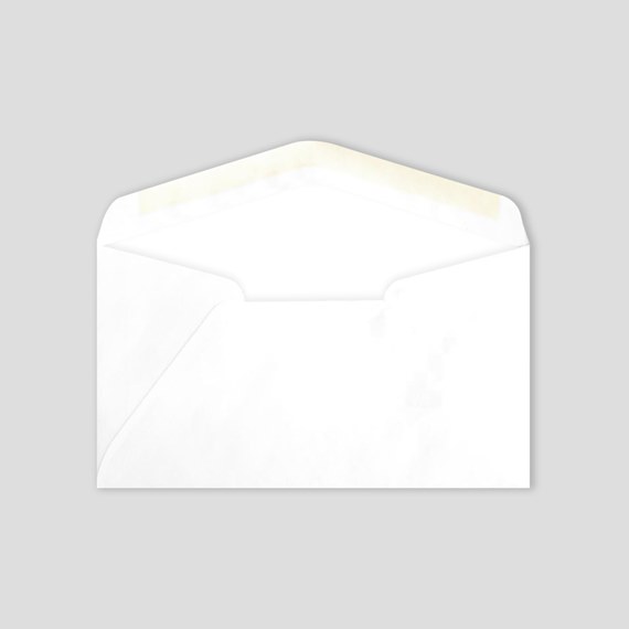 white envelope with pointed flap